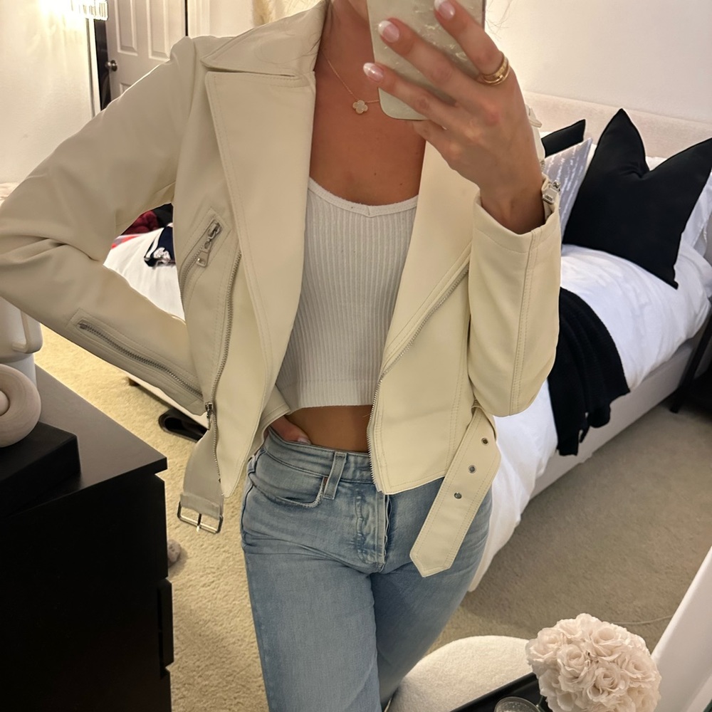 White leather jacket